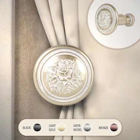 Central Design Brenden Decorative Tie Back Set, Light Gold - Set of 2 TB101-03